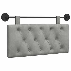 vidaXL T&ecirc;te de lit suspendue Avec lumi&egrave;re LED Gris clair Velours