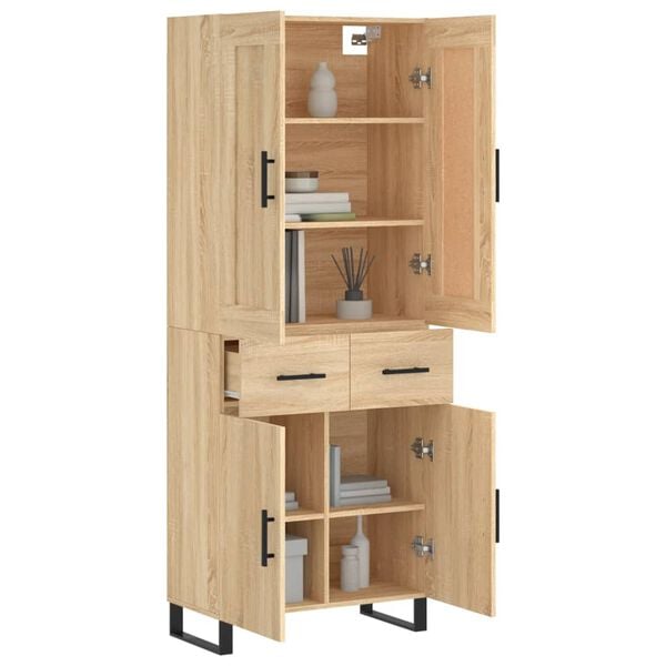 vidaXL Buffet haut Ch&ecirc;ne sonoma 69,5x34x180 cm Bois d'ing&eacute;nierie