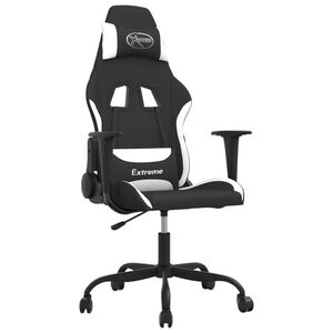 vidaXL Chaise de jeu Noir et blanc Tissu