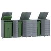 vidaXL Rangement &agrave; roulettes pour poubelles pour 5 bacs gris acier