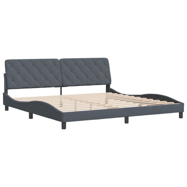 vidaXL Cadre de lit sans matelas gris fonc&eacute; 200x200 cm velours