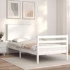 vidaXL Cadre de lit sans matelas blanc 100x200 cm bois massif