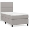 vidaXL Sommier &agrave; lattes de lit avec matelas Gris clair 90x200 cm Tissu