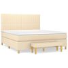 vidaXL Sommier &agrave; lattes de lit avec matelas Cr&egrave;me 180x200 cm Tissu