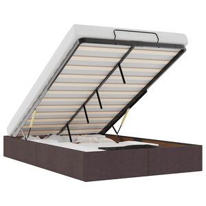vidaXL Cadre de lit ottoman sans matelas marron fonc&eacute; 120x190 cm tissu