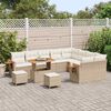 vidaXL Ensemble de canap&eacute; de jardin avec coussin 12 pcs beige et cr&egrave;me