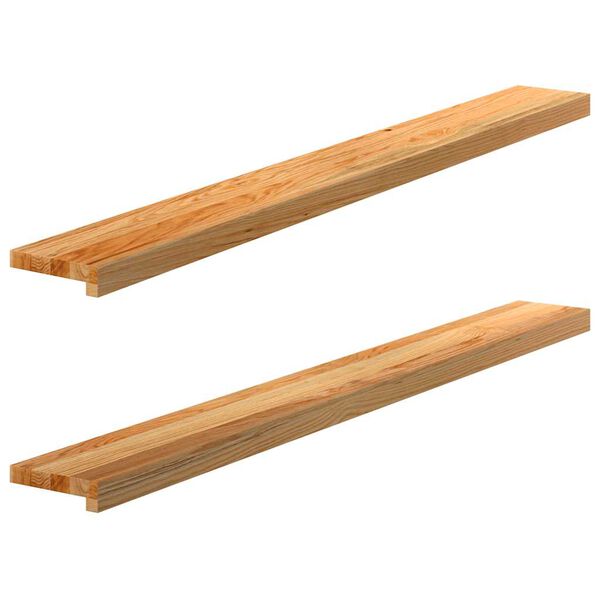 vidaXL Appuis de fen&ecirc;tre 2 pcs marron clair bois de ch&ecirc;ne massif