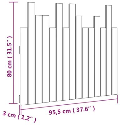 vidaXL Tête de lit murale 95,5x3x80 cm Bois massif de pin