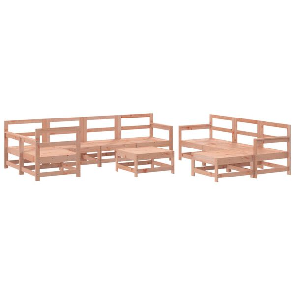 vidaXL Salon de jardin 10 pcs avec coussins bois massif douglas