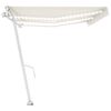 vidaXL Auvent automatique avec capteur de vent et LED 600x350 cm Cr&egrave;me