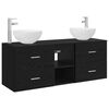 vidaXL Ensemble d'armoire de salle de bain 3 pc Ch&ecirc;ne noir