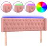 vidaXL T&ecirc;te de lit &agrave; LED Rose 147x16x78/88 cm Velours