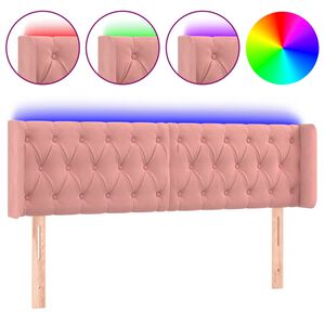 vidaXL T&ecirc;te de lit &agrave; LED Rose 147x16x78/88 cm Velours