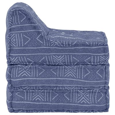 vidaXL Pouf modulaire Indigo Tissu