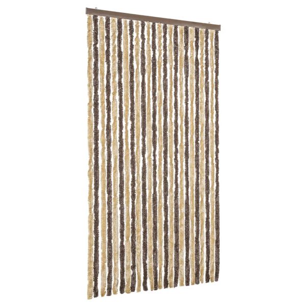 vidaXL Rideau anti-mouches marron fonc&eacute; et beige 100x230 cm chenille