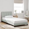 vidaXL Cadre de lit avec LED sans matelas Hanko gris clair 100x200cm velours