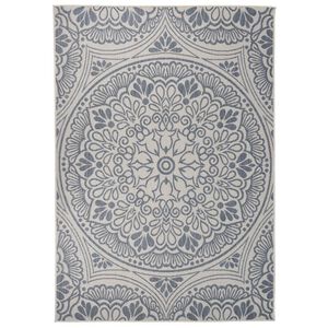vidaXL Tapis &agrave; tissage plat d'ext&eacute;rieur 160x230 cm Motif bleu