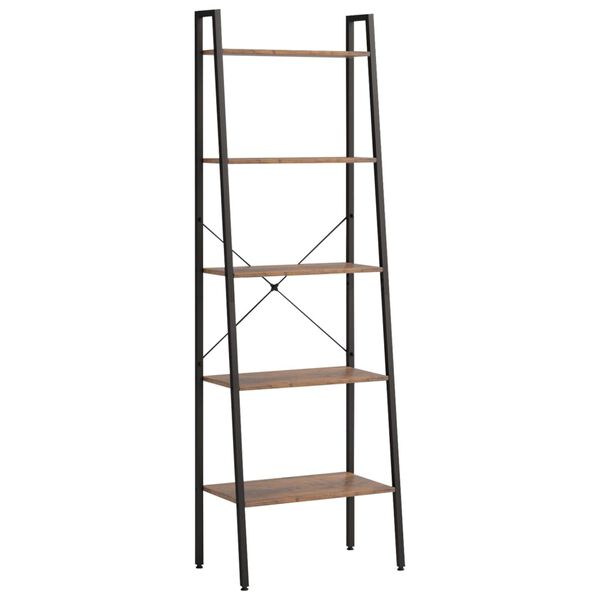 vidaXL Étagère sur pied 5 niveaux Marron foncé et noir 56x35x174 cm