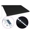 vidaXL Auvent r&eacute;tractable capteur de vent et LED 500x300cm Anthracite