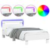 vidaXL Cadre de lit sans matelas avec lumi&egrave;res LED blanc 75x190 cm
