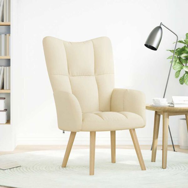 vidaXL Chaise de relaxation Crème Tissu