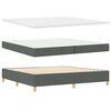 vidaXL Lit &agrave; ressorts avec matelas Gris fonc&eacute; 200 x 200 cm tissu
