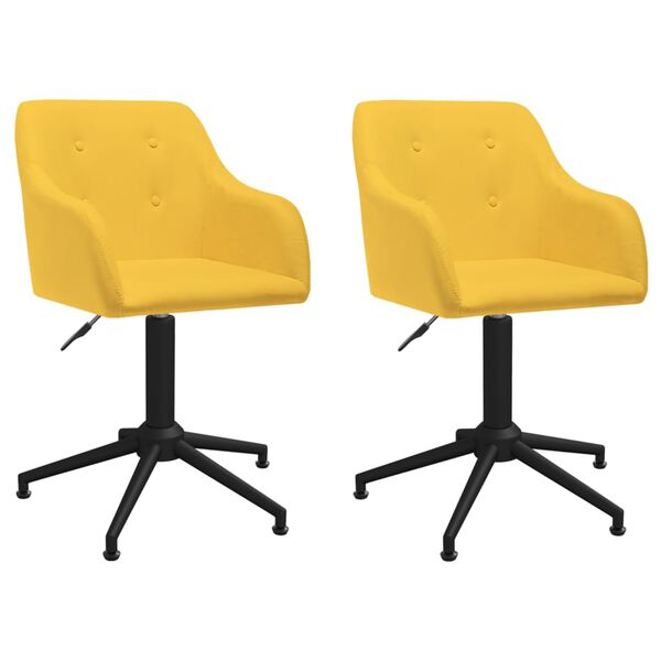 vidaXL Chaises pivotantes &agrave; manger lot de 2 jaune tissu
