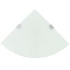 vidaXL &Eacute;tag&egrave;res d'angle 2 pcs et supports chrom&eacute;s Verre Blanc 35x35 cm