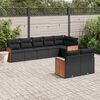 vidaXL Salon de jardin 8 pcs avec coussins noir r&eacute;sine tress&eacute;e