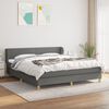 vidaXL Sommier &agrave; lattes de lit avec matelas Gris fonc&eacute; 180x200cm Tissu