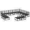 vidaXL Ensemble de canap&eacute; de jardin avec coussin 12 pcs Noir Aluminium