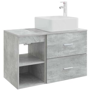 vidaXL Ensemble de mobilier de salle de bain 2 pc Gris b&eacute;ton