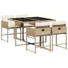 vidaXL Ensemble &agrave; manger de jardin avec coussins 5pcs Beige poly rotin