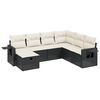 vidaXL Salon de jardin 7 pcs avec coussins noir r&eacute;sine tress&eacute;e