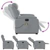 vidaXL Fauteuil inclinable de massage &eacute;lectrique Gris clair Tissu