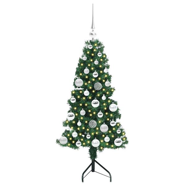vidaXL Arbre de Noël artificiel d'angle Vert 120 cm PVC et métal