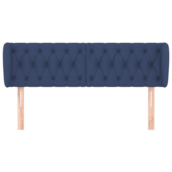 vidaXL T&ecirc;te de lit avec oreilles Bleu 163x23x78/88 cm Tissu
