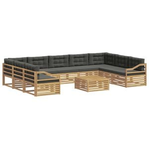 vidaXL Ensemble de canap&eacute;s d'ext&eacute;rieur 10 pc Blanc et anthracite