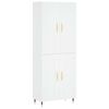 vidaXL Buffet haut Blanc 69,5x34x180 cm Bois d'ing&eacute;nierie