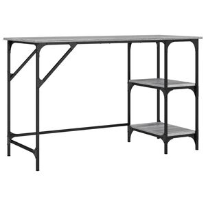 vidaXL Bureau sonoma gris 120x50x75 cm m&eacute;tal et bois d'ing&eacute;nierie