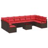 vidaXL Ensemble de Canap&eacute;s 11 pc Marron polyrotin
