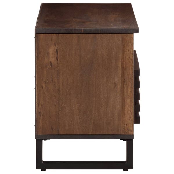 vidaXL Meuble TV marron 80x34x46 cm bois massif de manguier