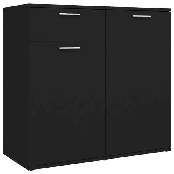 vidaXL Buffet noir 80x36x75 cm bois d'ingénierie