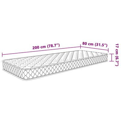 vidaXL Matelas en mousse à mémoire de forme blanc 80x200x17 cm