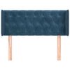 vidaXL T&ecirc;te de lit avec oreilles Bleu fonc&eacute; 93x16x78/88 cm Velours