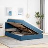 vidaXL Lit de Rangement avec matelas Bleu fonc&eacute; 140 x 190 cm Velours