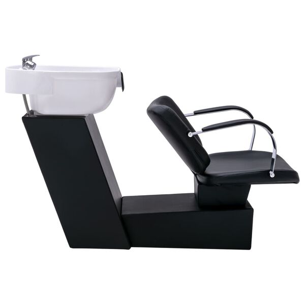 vidaXL Unit&eacute; de rin&ccedil;age de shampoing avec chaise de salon Similicuir