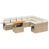vidaXL Salon de jardin avec coussins 10 pcs beige r&eacute;sine tress&eacute;e