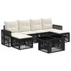vidaXL Ensemble de canap&eacute; de jardin 7 pc Noir et blanc cr&egrave;me polyrotin