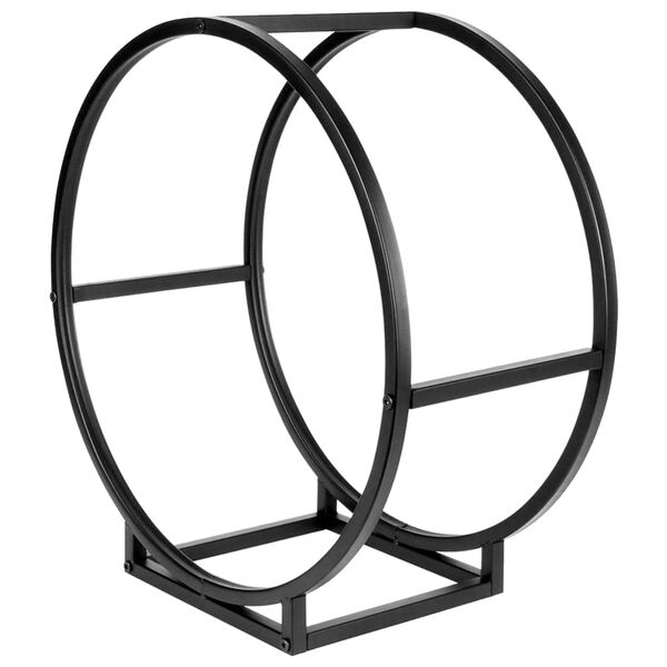 ProGarden Support de rangement &agrave; b&ucirc;ches rond 50x25x51,5 cm noir